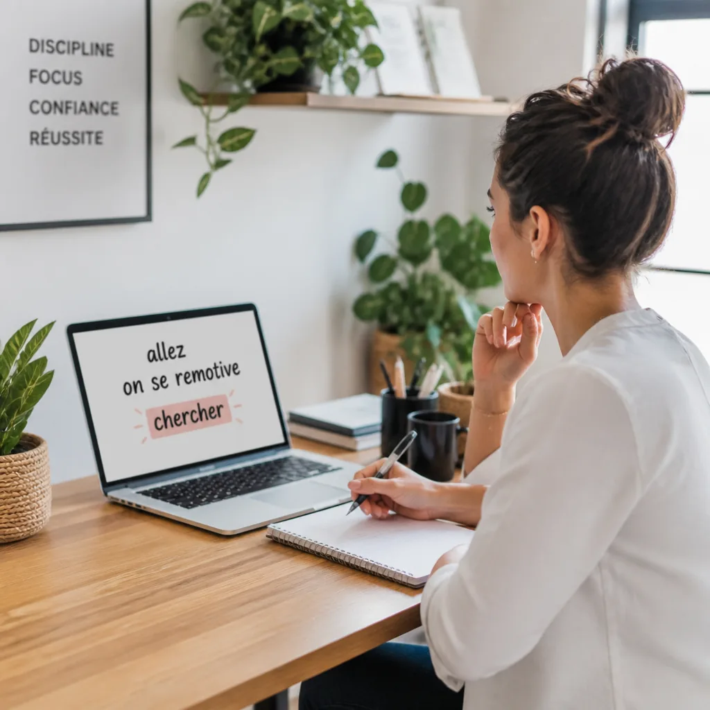 Candidate motivé relançant sa recherche d’emploi devant son ordinateur