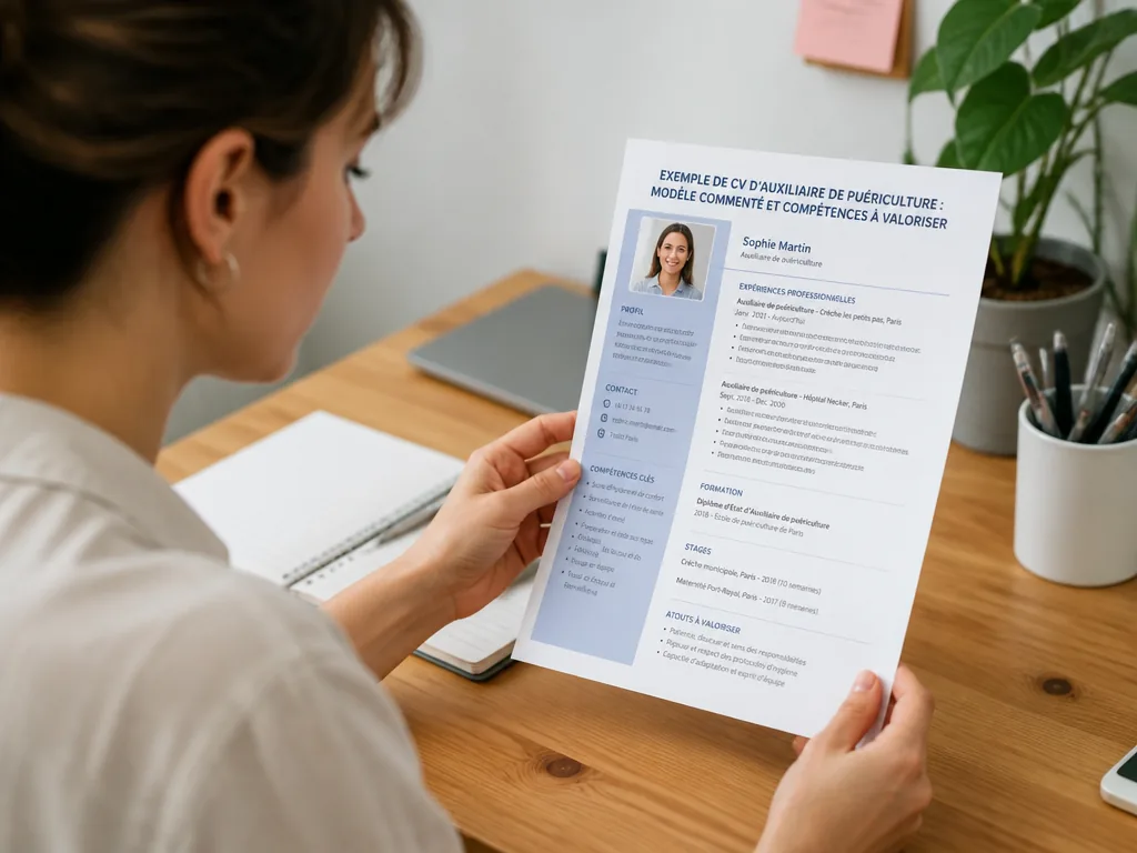 Exemple de CV d’auxiliaire de puériculture : modèle commenté et compétences à valoriser