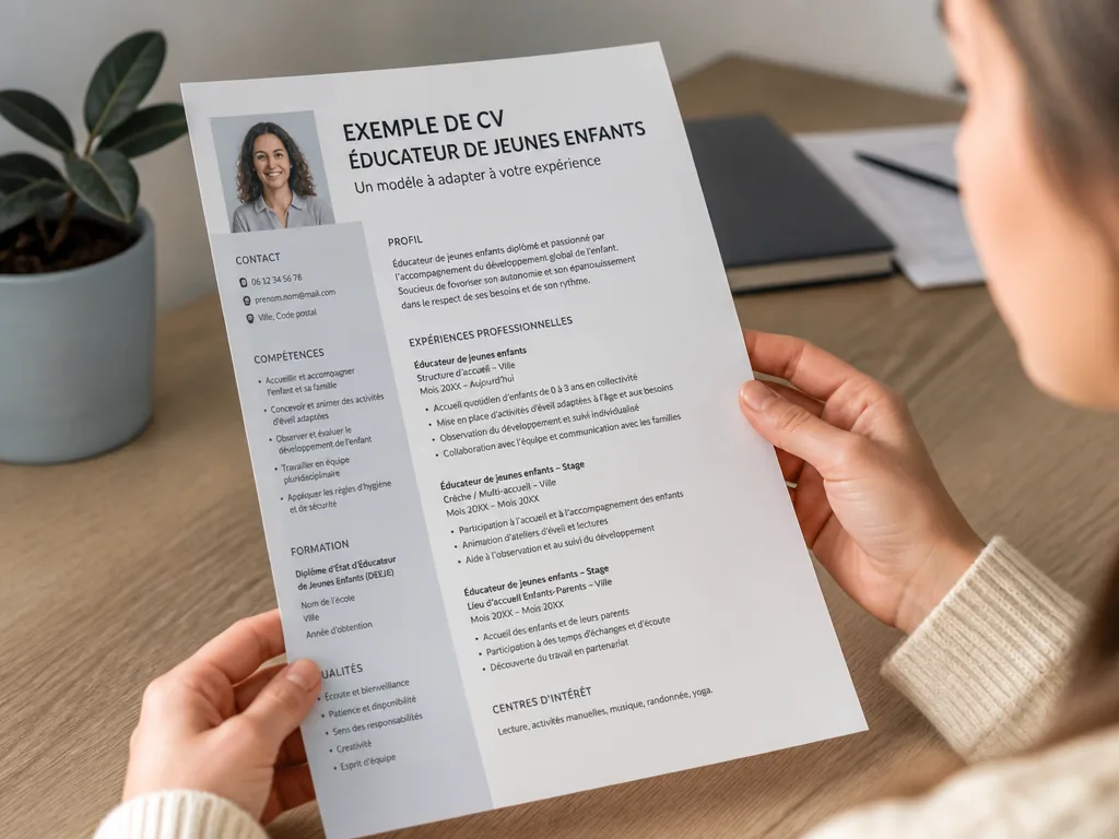 Exemple de CV d’éducateur de jeunes enfants : un modèle à adapter à votre expérience