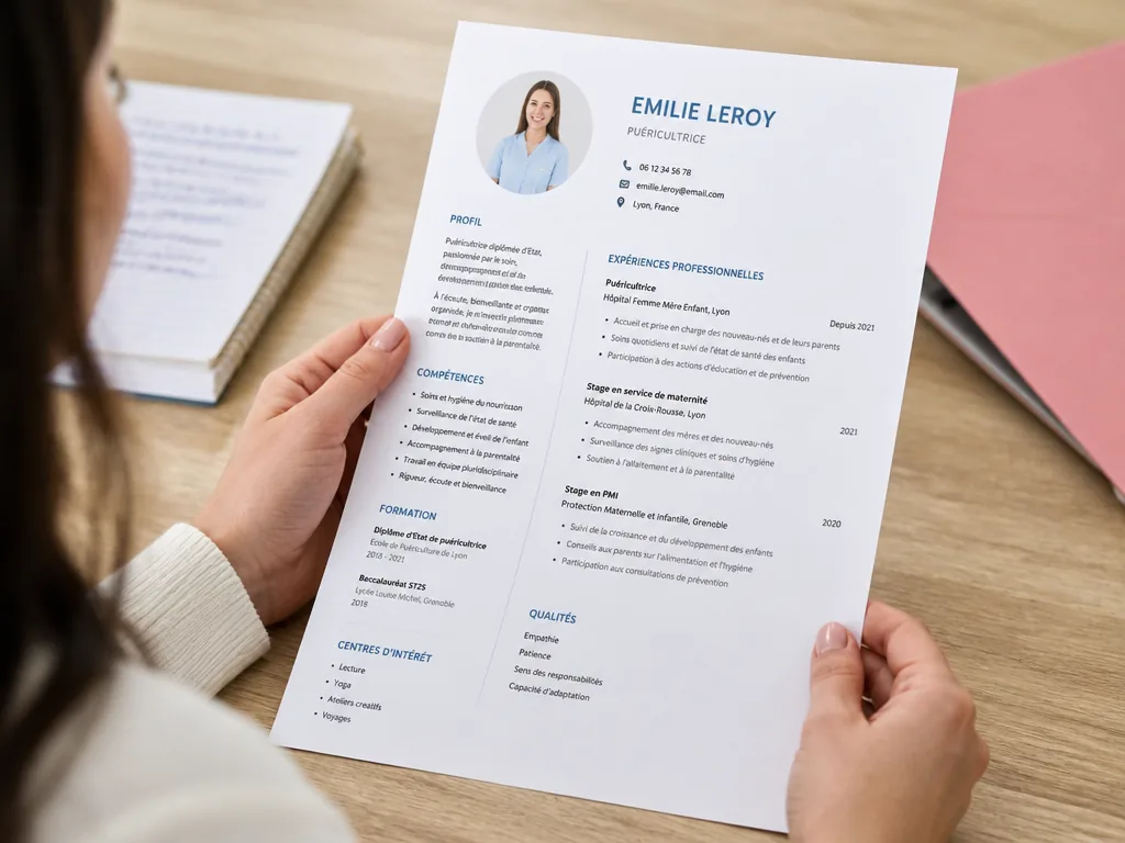 Exemple de CV de puéricultrice : modèle et conseils pour présenter votre parcours